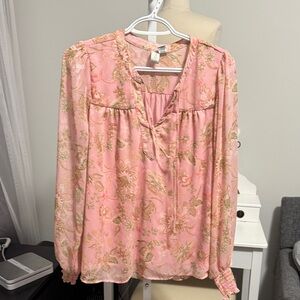 Jolie Blouse in Pink and Gold Floral